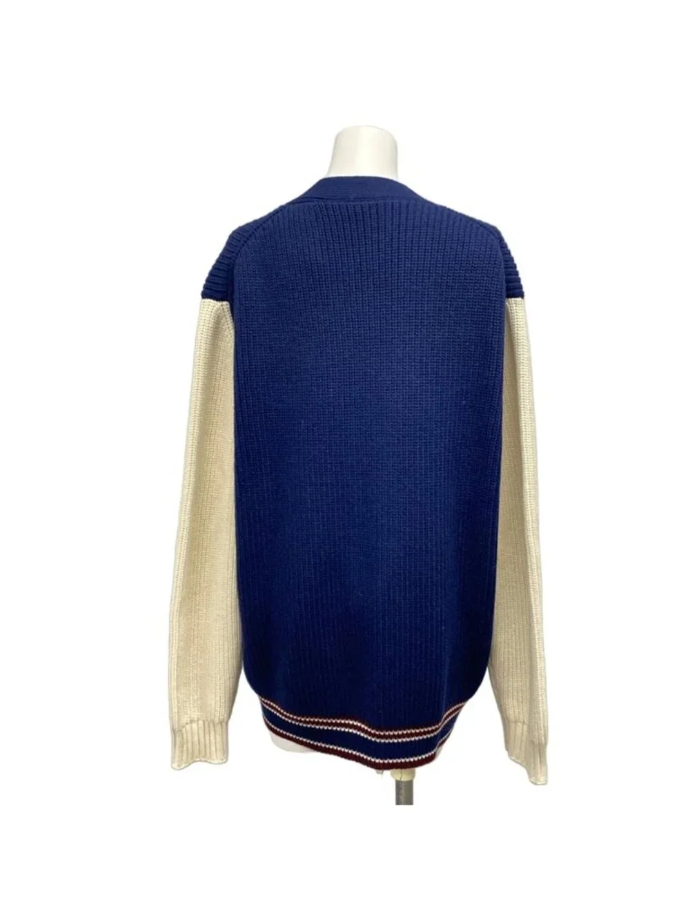 Miu Miu Cardigan S Navy Ivory Wool